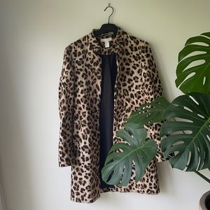 H & M leopard coat